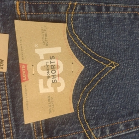 LEVI'S 501 high rise distressed shorts size 20w - Picture 6 of 7